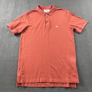 Diamond Supply Polo Shirt Adult Large Orange Short Sleeve Knit Casual Men's